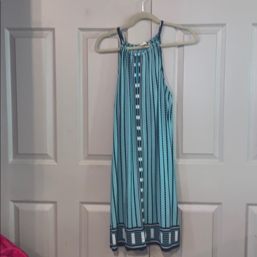 Max Studio Blue Geometric Print  A-line Sundress